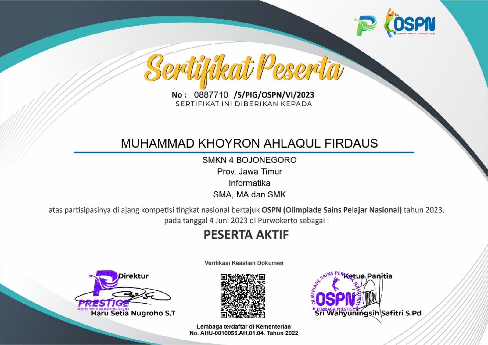 Olimpiade Sains Pelajar Nasional (OSPN) — Informatika