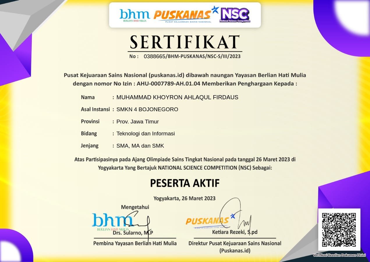 National Science Competition (NSC) — Teknologi & Informasi